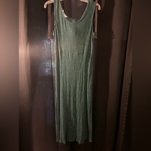 Vintage Karin Stevens Textured Green Maxi Dress